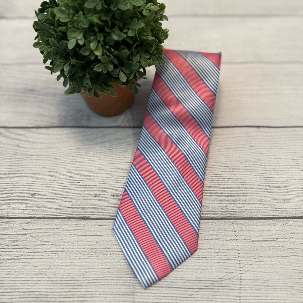 Brooks Brothers Classic Pink and Blue Striped Tie